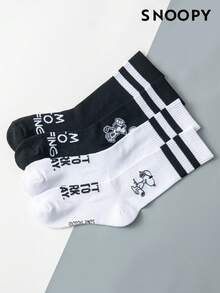 SNOOPY 2/1 Pair Genuine Pattern Men's Crew Socks, Cute Cartoon Design Men's Socks, Odor-Resistant Moisture-Wicking Casual Sports Crew Socks, Suitable For Students/Adults As Gifts And Daily Wear, Socks - Multicolor - View 5