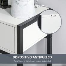 HOMCOM Mesa de banco - Blanco y Negro - Ver 3
