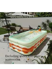 Large Inflatable Swimming Pool, Designed With Durable And Easy-To-Install Structure, Ideal For Summer Celebrations, Vacations, Family Gatherings, Entertainment And Relaxation. Includes Sunshade And Slide. - A - View 4