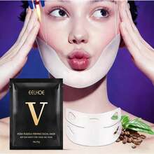 3pcs V-Shaped Facial Facial Mask Firming Double Chin Daily Care Facial Skin Small Face Ear Facial Mask - trắng - Xem 4