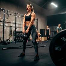 Kettlebell 8kg Revestido em ABS Alça Ergonômica Consport - Preto - Visão 3