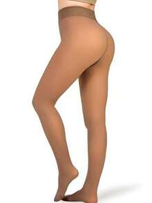 1 par de meias-calças grossas e quentes, leggings femininas de cintura alta, semitransparentes e elásticas, adequadas para outono/inverno. - Multicolorido - Ver 17