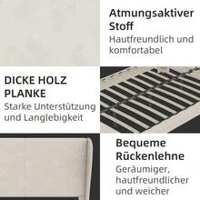 Modern Minimalist Upholstered Bed With Plush Headboard, 160x200 Cm, Beige, Multifunctional Bedroom Furniture, Low Slatted Base Without Storage (Without Gas Spring), Mattress Not Included. - Apricot - View 6