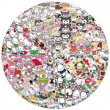 SANRIO Bộ sticker  Friends, thích hợp để trang trí sổ lưu niệm và máy tính. - C-50PCS - Xem 1