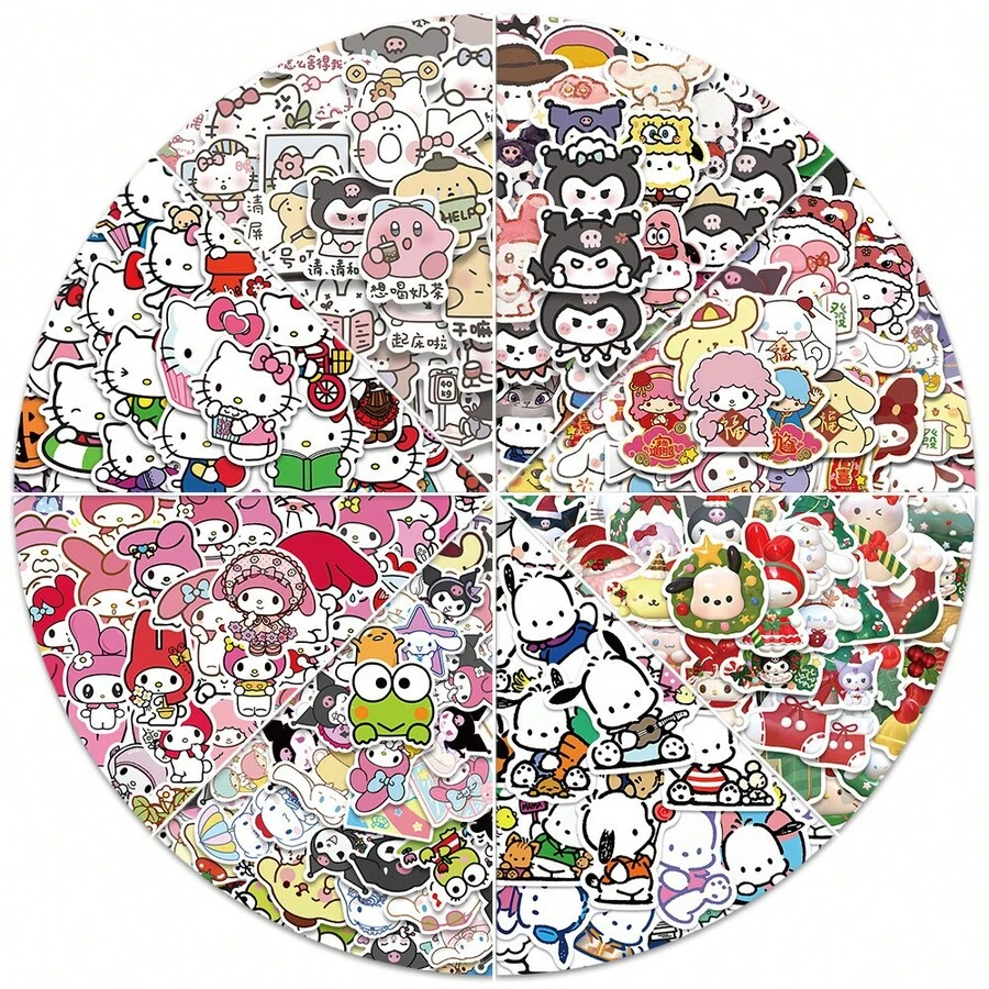 SANRIO Bộ sticker Friends, thích hợp để trang trí sổ lưu niệm và máy tính. - C-50PCS - Xem 1