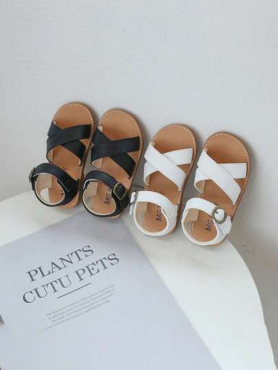 1 Pair Summer New Soft Bottom Lightweight Comfortable Non-Abrasive Indoor/Outdoor Casual Flat Beach Sandals For Kids