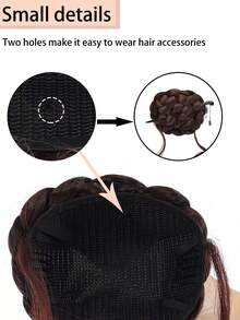 Peluca de cabello sintético con pinzas, cabello rizado y esponjoso natural, estilo moño bajo, adecuado para uso diario y ocasiones de fiesta de mujeres - Multicolor - Ver 4