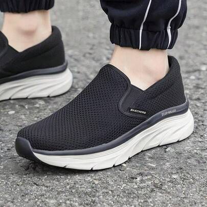 Skechers Nuevos zapatos de malla cómodos para hombre con suelas suaves y duraderas para caminatas atléticas.