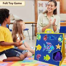 hoojojo 17 Stück Regenbogenfisch Filz Geschichte Set für Kinder, interaktives Ozean Thema Filzbrett Lernhilfe, Geschichtenerzählen Lese-Lernmittel Lehrer Hilfsmittel Schulmaterial für Schulanfang Klassenzimmer - Verschiedenfarbig - Übersicht 8