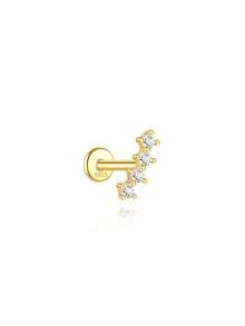 1 chiếc khuyên tai bạc 925 hình bướm dễ thương đính đá Cubic Zirconia, kiểu dáng phẳng, thích hợp cho nữ, đeo hàng ngày, hẹn hò, đi nghỉ mát, dự đám cưới, dự tiệc, làm quà tặng ngày lễ. - Vàng - Xem 16