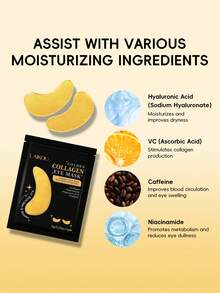 LAIKOU 50片男女通用成人低刺激保湿眼膜唇膜套装，甘油复合物肌肤保湿护理，旅行护肤套装 - 樱花、维生素C、蜗牛等。 - 50pcs - 查看 7