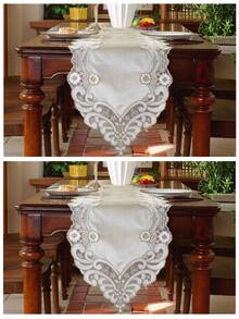 ABEST6522 Home&Living store 1 pezzo Runner da tavolo in 100% poliestere con pizzo, traforato, artistico e fresco, come regalo, decorazione per la stanza, decorazione per la casa multi-scena per uso interno & esterno, mobili da esterno. Perfetto per uso interno & esterno: soggiorni, camere da letto, patii, giardini, picnic, PC - Cachi - Visualizzare 10