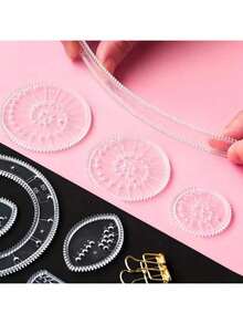 22pcs/Set Multi-Functional Template Ruler Set, Can Draw Various Patterns, Curves, Gears, Drawing Rulers, Wheels, Geometric Rulers, Creative Educational Drawing Accessories - Kaleidoscope - View 7
