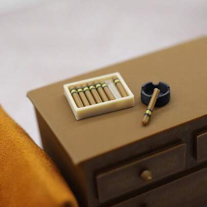 1 Set de Accesorios de Cigarro en Miniatura para Casa de Muñecas, Réplicas de Cigarros Realistas con Detalles Exquisitos, Diseñados para Mejorar el Estilo Vintage de la Decoración para Escenas de Estudio y Bar, Coleccionable Premium Adecuado para Entusiastas, Colores Variados