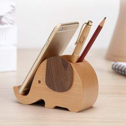 Wooden Elephant Phone Stand, Animal Phone Holder - Wooden Gift For Women, Suitable For Female Friends, Sisters, Wives, Daughters, Mothers
