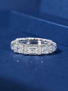 1 chiếc nhẫn đá Cubic Zirconia thời trang dành cho nữ, thích hợp làm quà tặng Ngày Valentine, đám cưới, kỷ niệm, tiệc tùng. - 1 # - Xem 5