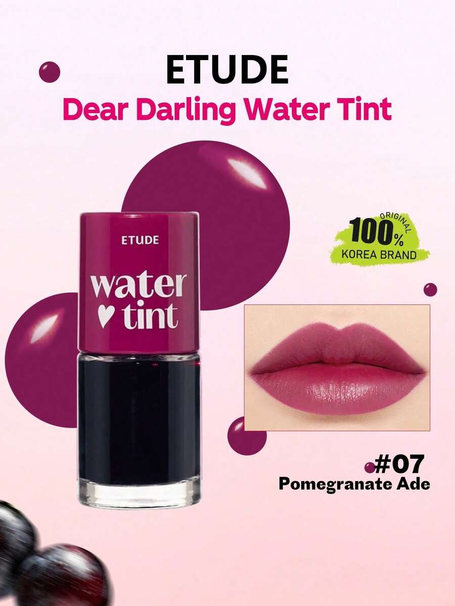 ETUDE Dear D 保濕唇釉 07 石榴汽水 9g/0.32oz，透氣露感薄膜，不黏膩鏡面光澤，顯色加強，長效持妝，平滑塗層，磁吸外殼，斜角刷頭，上鏡效果，K-Beauty 韓系彩妝，禮品