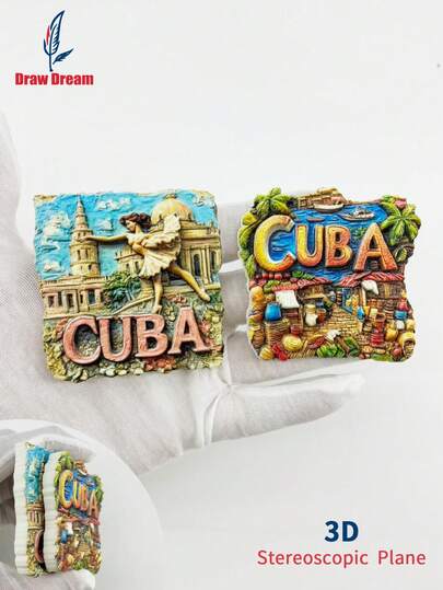1pc Creative 3D Fridge Magnet, World Travel Souvenir Collection, Suitable For Home, Office Decor, Personalized Travel Memento Magnetic Refrigerator Sticker, Home Decor, Kitchen, Room, Office, Cabinet Craft Gift, Holiday Souvenir, Exquisite Small Gift
