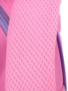 1pc Girls' Up House Print Castle Coin Purse, Breathable Mesh Strap, Multi-Compartment, Zipper, Cute Style Backpack For Kindergarten Daily Use - Pink - View 8