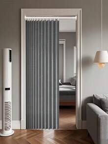 1件装瓦楞折叠门帘隔断装饰，适用于客厅、卧室、玄关、衣帽间、家居装饰、房间装饰。条纹涤纶折叠帘，磁性隔断，适用于客厅、卧室、厨房，易于手洗，无需电源，多功能家居装饰，农舍风格无衬里窗帘，客厅窗帘 - 1PC - 查看 11