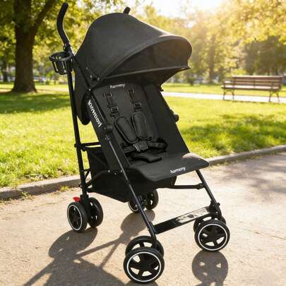 Deluxe Umbrella Fold Stroller – Lightweight Travel Stroller With Adjustable Recline & Full Canopy