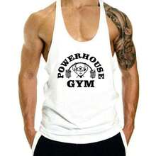 Camiseta Deportiva De Moda Masculina Sin Mangas Gym - Rojo - Ver 2