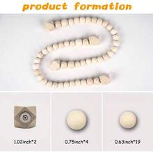 Magnetic Curtain Tiebacks, Natural Wooden Curtain Strung With Cotton String, Elegant Curtain Tie Backs Bedroom And Living Room Decor, Boho Curtain Tiebacks, 2/4/6 Pack - Octagonal Beads,Cotton Rope + 2 - View 4