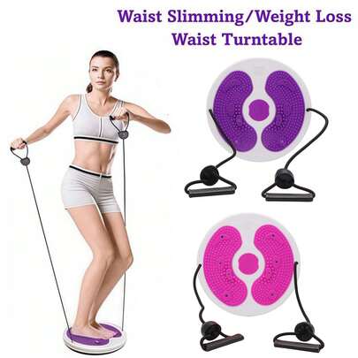 1个便携式腰部扭转盘，带抽绳，适用于健身房或家庭健身器材，可用于普拉提和瑜伽。
