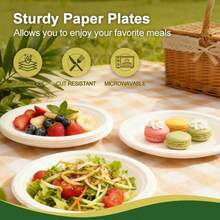 50/100/150pcs 100% Compostable Brown Paper Plates (10 Inch Round), Heavy Duty Plates Made Of Sugarcane Fiber, For Daily Dinner, Party, BBQ - True Color - View 12