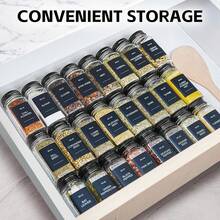 TUMATICLY 48 Glass Spice Jars (24 Jars, 24 Lids), Glass Spice Jars With 408 Labels, 4-Ounce Square Empty Spice Jars With Black Metal Lids - Including Shaker Lids, Funnel, Brush, And Markers, Cooking Tools, Seasoning Tools - màu đen - Xem 8