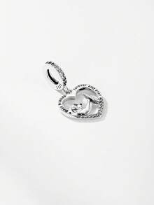 1 Piece Minimalist 925 Sterling Silver Cartoon Doll Shape Pendant Bead DIY Memorial Unisex Birthday Gift - Silver - View 4