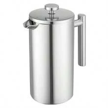 1000ML French Press Stainless Steel Coffee Tea Filter Maker Plunger Pitcher - Silver - View 1