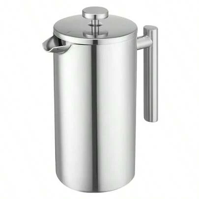 1000ML French Press Stainless Steel Coffee Tea Filter Maker Plunger Pitcher