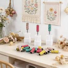 1盒120/150/180/240目迷你指甲抛光砂带，强力去除指甲油和凝胶，足部和指甲护理电动磨甲器砂带配件 - 彩色 - 查看 5