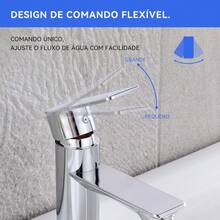 Torneira Misturador Banheiro Cromada Aço Inoxidável 304 Monocomando Quente E Fria Com Cartucho Cerâmico Anti Gotejamento Winda - prata - Visão 4