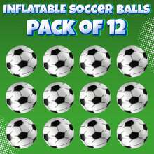 Bedwina - Pelotas de playa a granel - Paquete de 12 pelotas inflables de baloncesto de 16 pulgadas, béisbol o arcoíris para niños, docenas de pelotas de playa para juegos, juguetes de piscina, - Balones de fútbol-12 piezas - Ver 6