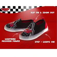 Disney Cars Lightning McQueen Boys Shoes, Boys Slip-On, Canvas Shoes - Kids Loafers, Casual Sneakers Red And Black, Walking Shoes (Little Kid Sizes 7-12) - Red - View 9