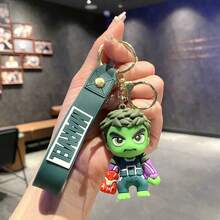 Marvel 1个【Q版漫威英雄风格】绿紫撞色3D硅胶娃娃钥匙扣绿巨人拳头吊坠漫画展应援/粉丝礼物新年礼物、情人节礼物、复活节礼物（随机款式） - 彩色 - 查看 2
