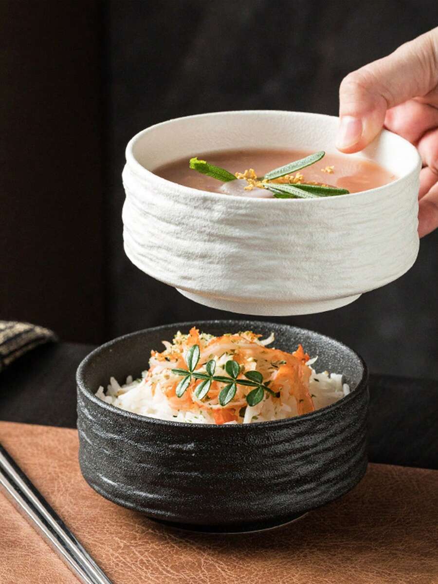 Korean Style Stone Texture Bowl, Japanese Style Stone Texture Bowl, Creative Rock Texture Bowl, Household Rice Bowl, Hotpot Restaurant, BBQ Restaurant - Multicolor - View 1