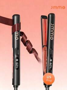 JMMO Plancha y rizador de pelo, 8 temperaturas ajustables e iónicas, alisado rápido, revestimiento cerámico a base de agua que hace que el cabello brille, plancha para todo tipo de cabello, herramientas para el cabello - Enchufe de EE. UU. Graduación, boda, cumpleaños, vacaciones, verano, otoño, otoño, Y2K, moda elegante, maquillaje, cosméticos, fiesta, playa, viaje, campamento, al aire libre, escuela, campus, festivales, decoración, regalo - Gris - Ver 2