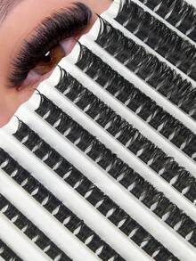 160 PCS D Curl DIY Eyelashes Natural Extension Thick Volume Individual Cluster Lashes 100P Fluffy Eyelashes Cluster Faux Mink Eyelashes DIY Eyelashes Extension At Home 8-16mm Mixed Length Soft Lightweight 10 Rows Single Cluster 3D Effect False Eyelashes - D - View 1