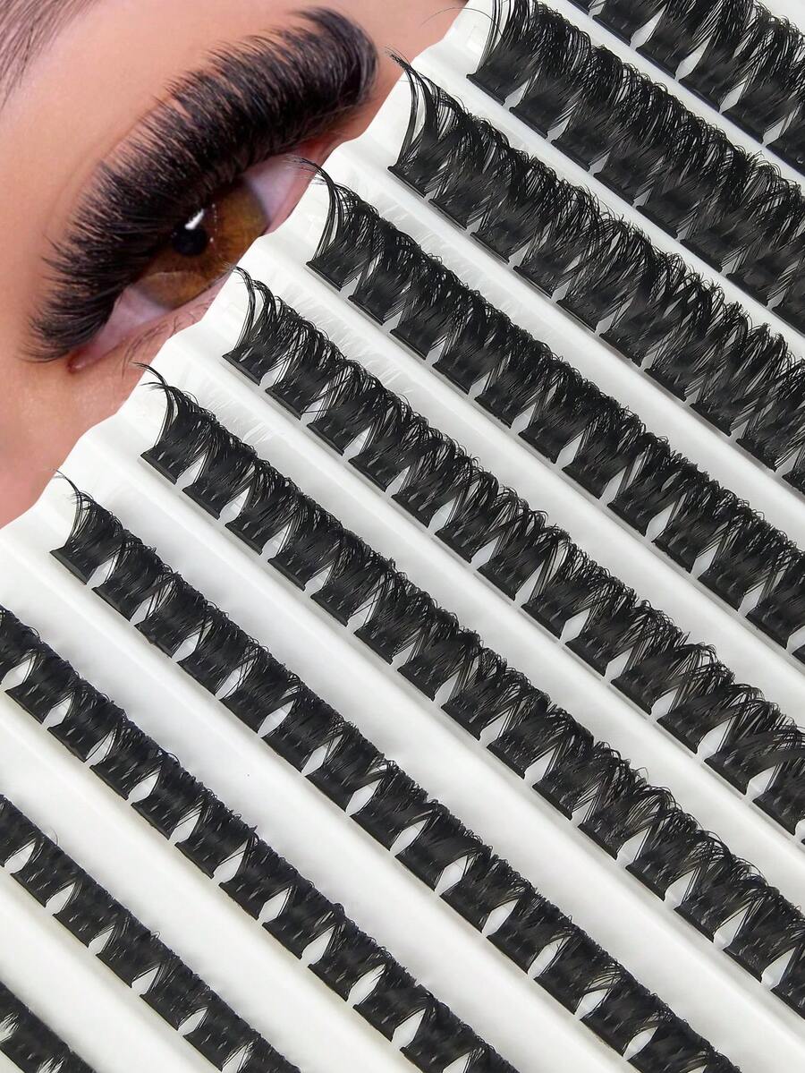 160 PCS D Curl DIY Eyelashes Natural Extension Thick Volume Individual Cluster Lashes 100P Fluffy Eyelashes Cluster Faux Mink Eyelashes DIY Eyelashes Extension At Home 8-16mm Mixed Length Soft Lightweight 10 Rows Single Cluster 3D Effect False Eyelashes - D - View 1