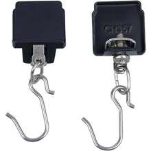2 - Pack Track End Caps With Hooks Ceiling Curtain Track 2, Black - 2 + Black - View 2
