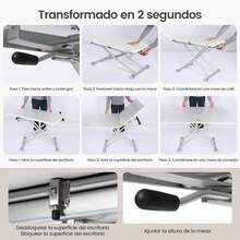 Extendable Dining Table, Modern Height Adjustable Coffee Table, White Party Table For Living Room, Dining Room - White - View 10