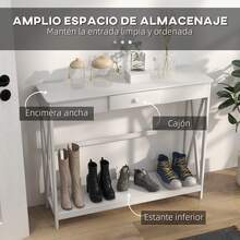 HOMCOM Bench Table - White - View 2
