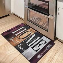 1pc Classic Dark-Color Wood Grain Kitchen Mat, High-Rebound Memory Foam Absorbent Anti-Slip Floor Mat For Kitchen, Bathroom, Hallway, Entrance, Dining Room And Other Home Decor - Flannel Floor Mats, Living Room Rugs, Bedroom Rugs, Washable Rugs, Shag Rugs, Cozy Rugs, Soft On Feet, Home Decor Rugs, Adds Warmth, Stylish Rugs, Valentine's Day Decor, Valentines Decor - Welcome Mats, Entrance Mats, Outdoor Doormats, Absorbent Mats, Keeps Dirt Out, Front Door Mat, Cute Doormats, Easy Clean Mats, Kitchen Mats For Floor, Kitchen Rugs, Kitchen Deccor - 彩色 - 查看 8