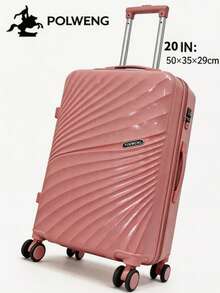 Maleta PP de Alta Calidad, Resistente a Golpes y Arañazos, Gran Capacidad para Viajes Maleta de Viaje Moderna de Material PP, Diseño Ligero y Ruedas Silenciosas - Rosa - Ver 6