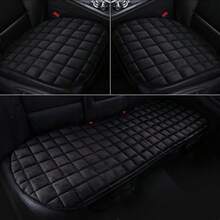 1 pieza Cojín para asiento de coche, confort de verano, estilo a cuadros de felpa corta, suave y cómodo, unicolor minimalista, sin atar, transpirable, asiento individual delantero con respaldo, almohadilla para asiento para todas las estaciones, adecuado para sedán, MPV, SUV, camión, autocaravana - almohadón - Ver 3