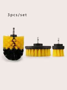 Bộ 3 bàn chải chà điện, bàn chải gắn máy khoan, bàn chải tròn bằng nhựa để làm sạch thảm, kính, lốp xe hơi, bàn chải nylon. - tròn - Xem 9