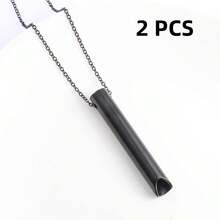 1件钛钢呼吸项链，日常减压，黑金银冥想吊坠，轻巧抗氧化，时尚便携冥想健康礼品 2026 - 彩色 - 查看 15